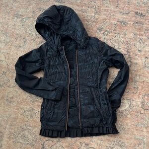lululemon athletica Black Hooded Puffer Jacket